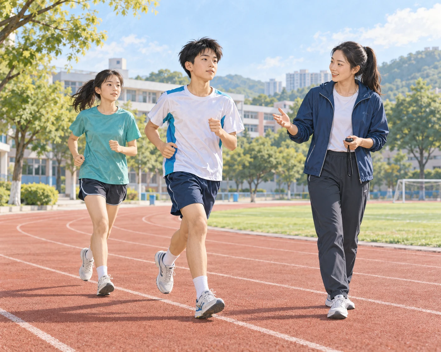 AI 体育教育场景示意：中考与体测