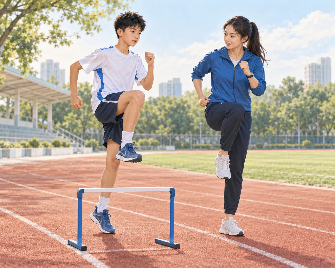 AI 体育教育场景示意：田径特长