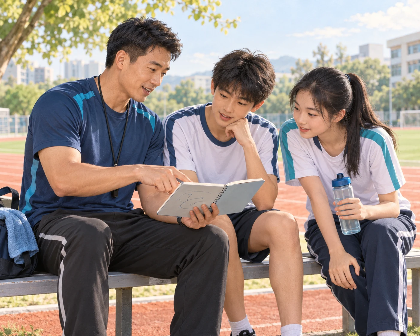 AI 体育教育场景示意:中考训练记录